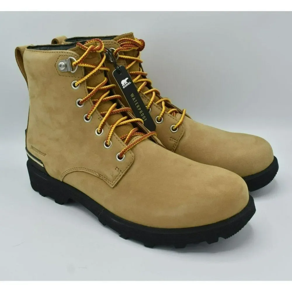 Sorel Mens Size 10.5 Caribou Six‎ Waterproof Leather Tan Buff Rain Winter Boots
